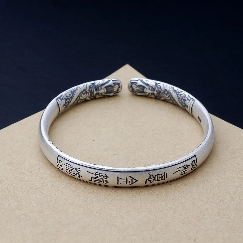 Bracelets en argent regardé S30/10/2018 pour femmes et hommes, sculpture de tête SunWuKong, RuYiJinGuBang, bracelet nuage de bon augure, bijoux psychium