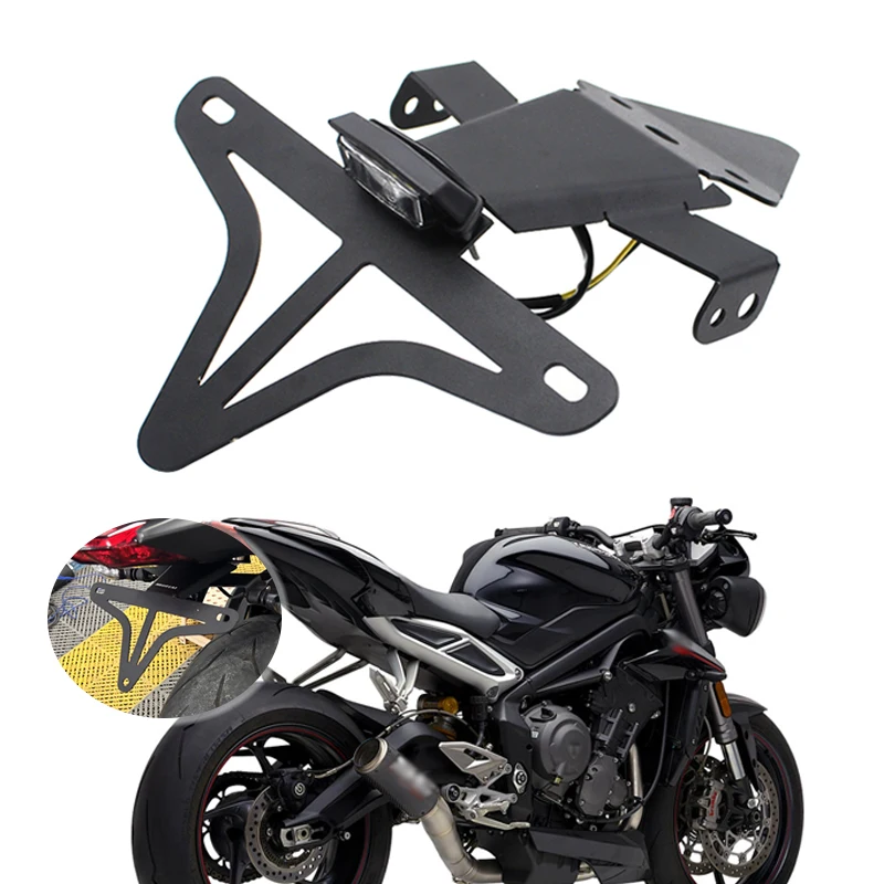 

Fit For Street Triple 765 RS 765RS 2020 2021 2022 2023 License Plate Holder Rear Tail Frame Fender Eliminator Bracket