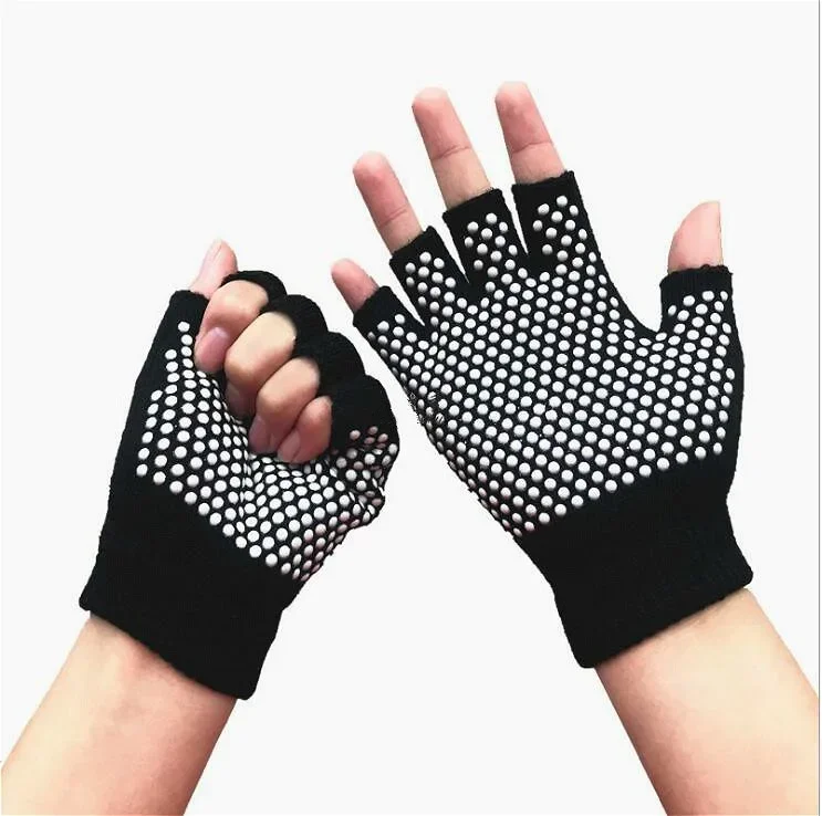 Winter Warm Half-Finger Gloves with Small Dot Texture for Non-Slip - For Adults, Suitable for Outdoor Activities, Fitness & Yoga