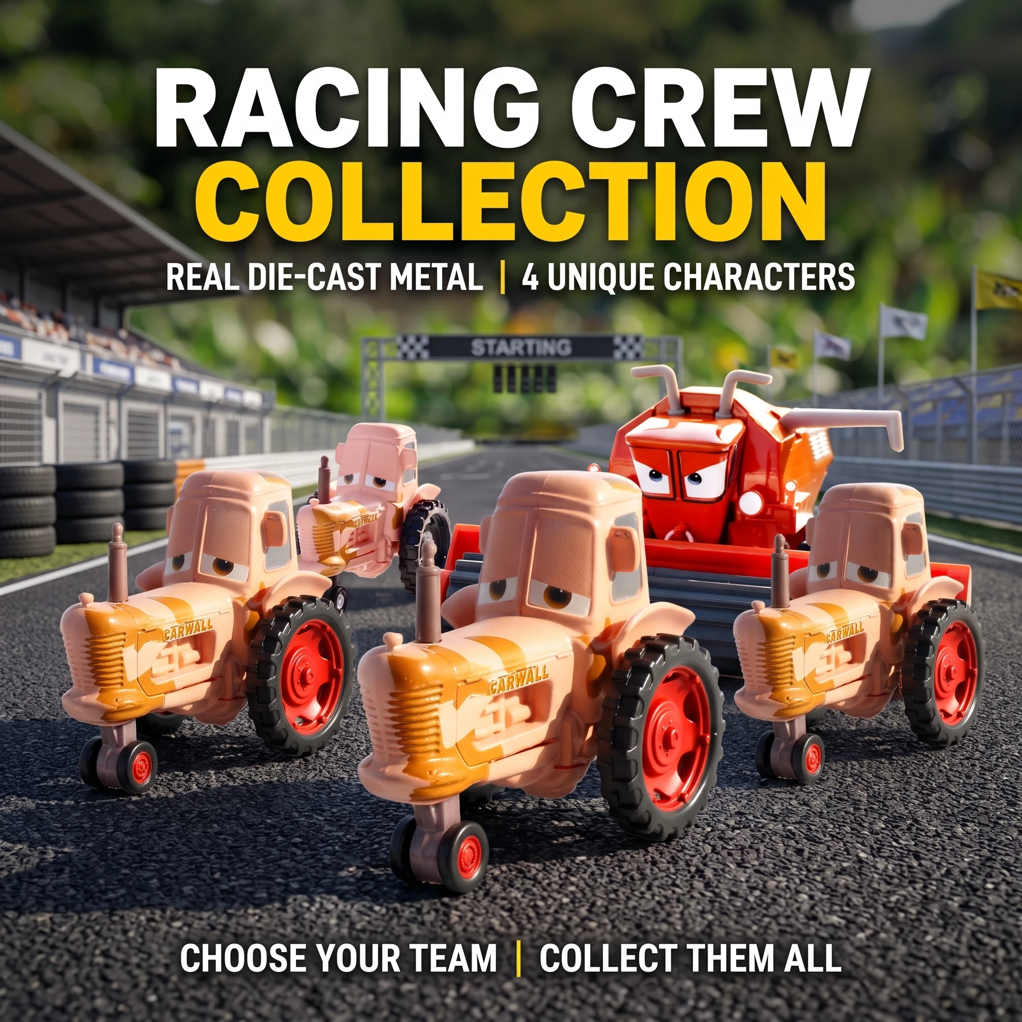 Pixar Cars Frank Green Orange Combine Harvester Tractor Alloy Diecast Toy Model Car Kids Gift Genuine New Boxed Children
