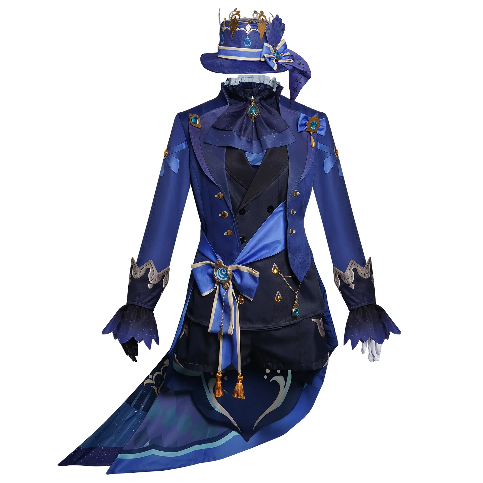 

Game Genshin Impact Furina Cosplay Focalors Costume Dress Outfit Uniform With Hat Fontaine Adult Women Halloween Carnival Suit