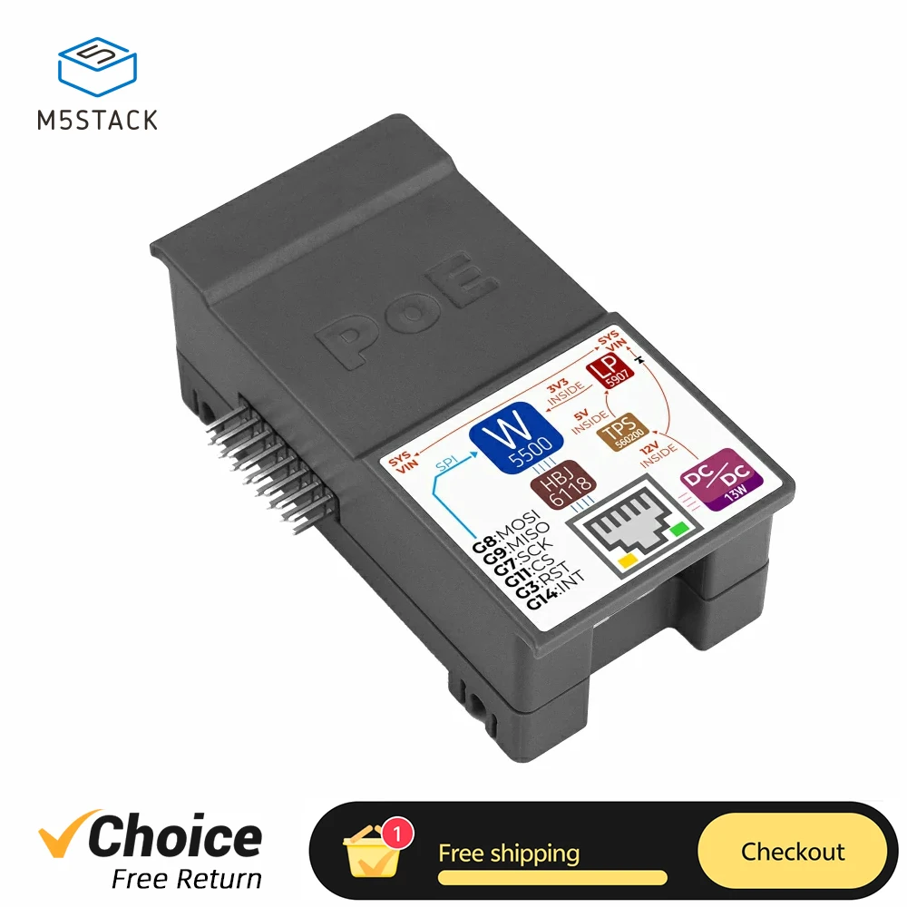

M5Stack StamPLC PoE Ethernet Control Module Compatible with StamPLC Development Board for Power Distribution Monitoring