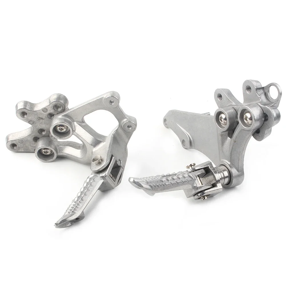 For SUZUKI GSXR 600 750 K6 K8 2006 2007 2008 2009 2010 Motorcycle Front Rider Foot Pegs Left + Right Footrest w/ Brackets