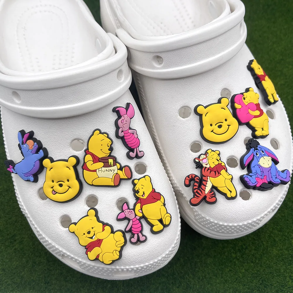 1-24 Stuks Hot Toys Disney Cartoon Winnie Pooh Schoen Bedels Voor Schoenen Decoratie Accessoires Classic Clog Sandal Gesp Kids Cadeaus