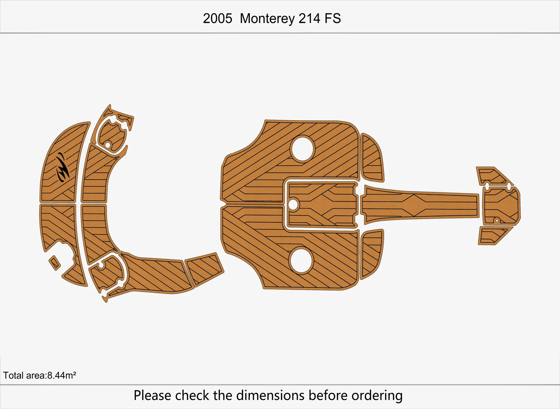 Anti-Skid EVA Faux Teak Self-Adhesive 6mm Boat Decking Pad for 2005  Monterey 214 FS Yacht Cockpit Durable Marine Floor