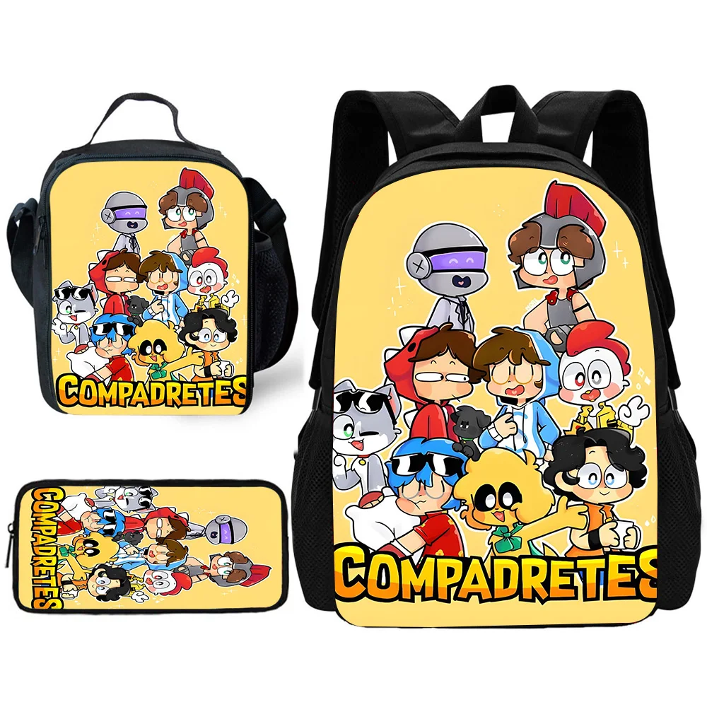 Child Casual Mikecracks Cartoon Compadretesls School Backpack with Lunch Bags ,Pencil Bags ,School Bags for Boys Girls Best Gift