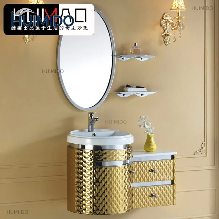 Stainless steel bathroom cabinet combination, bathroom bathroom cabinet,European-style washbasin, hand and face basin