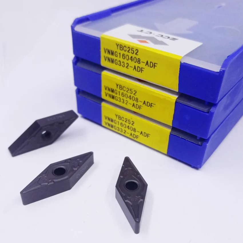 10pcs VNMG160408-ADF YBC252 VNMG160408-ADF VNMG160408 VNMG332 ZCC.CT CNC carbide inserts Turning inserts For Steel P10-P35