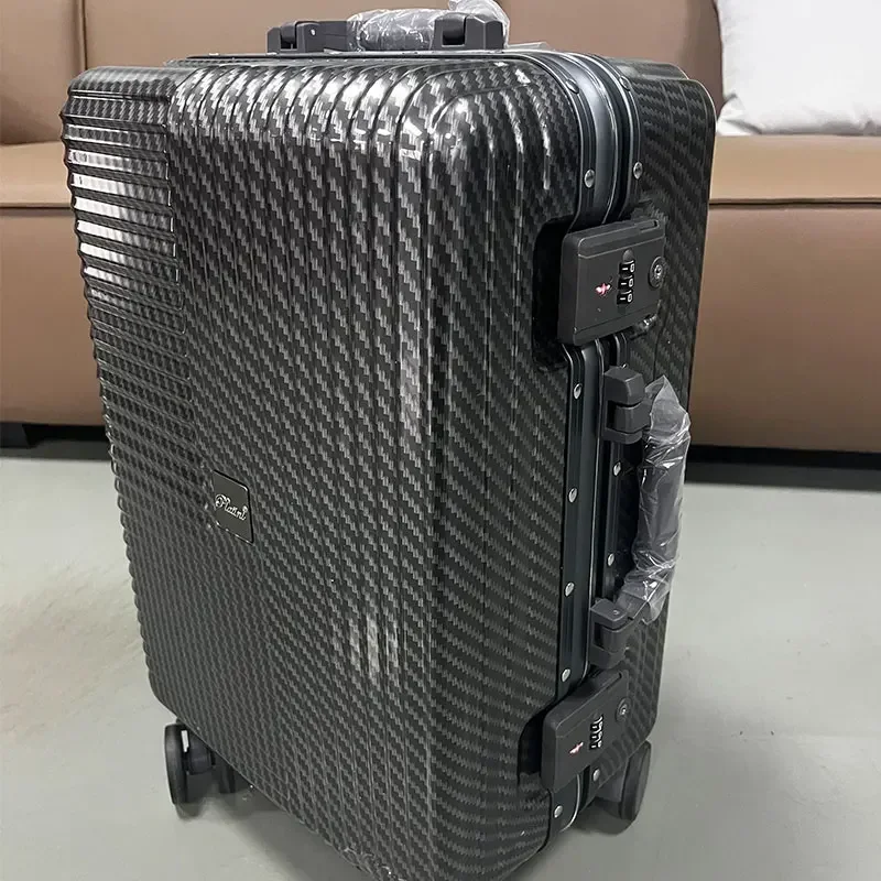 

Carbon Fiber Design Suitcase Carry On Rolling Luggage Beautiful Boarding Cabin 20 24 28 Inch Checked Suitcase