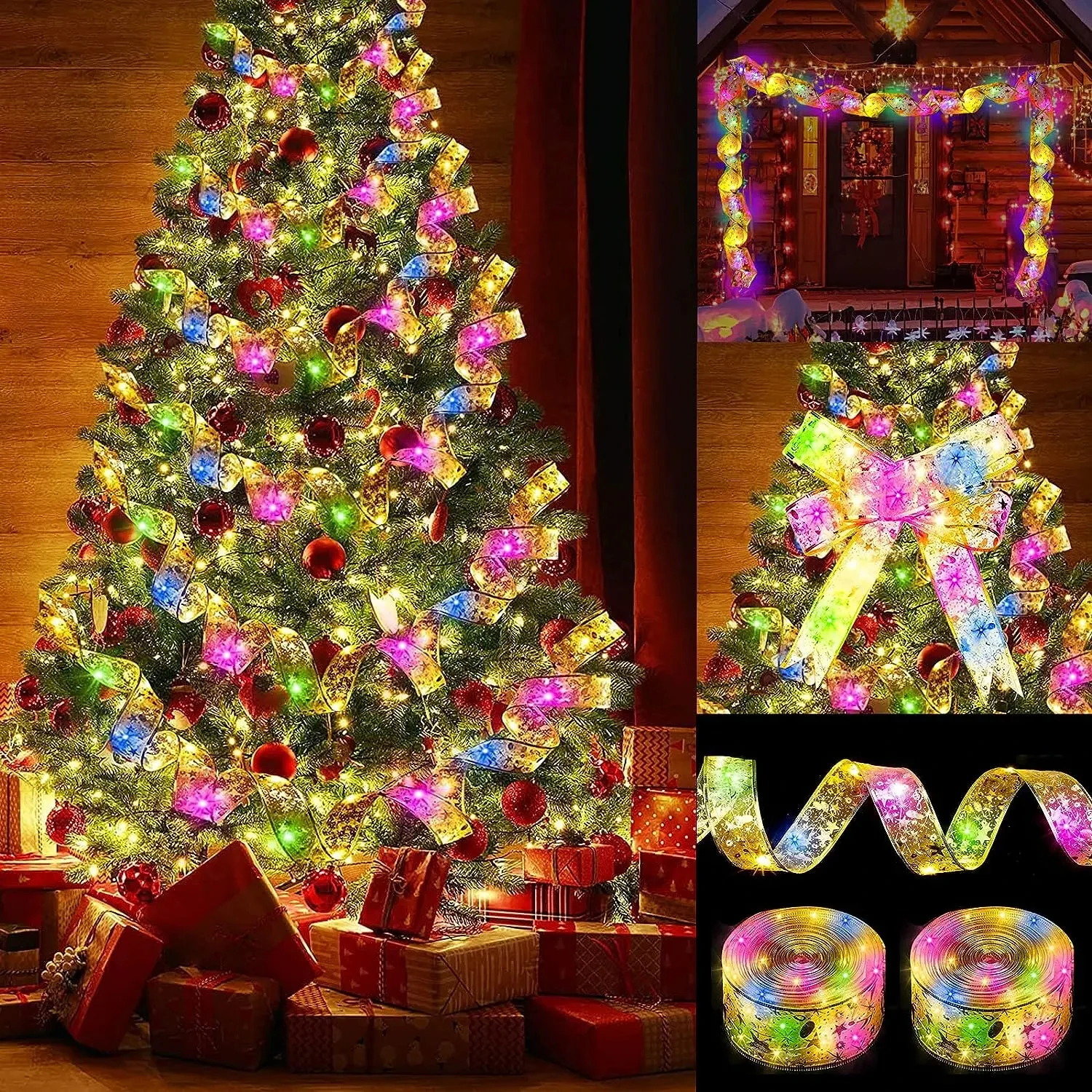 Beautiful Battery Operated LED Ribbon Light Christmas Tree for Stunning Wall Decoration, Perfect for Year-round Wedding and Part