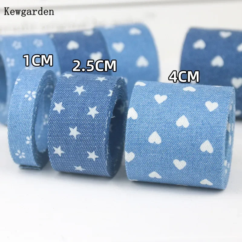 Kewgarden Star Denim Fabric Layering Cloth Ribbons 1