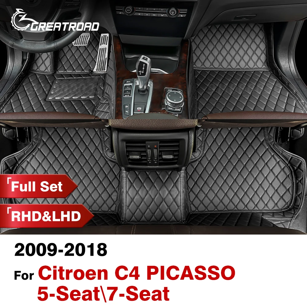 Car floor mats for Citroen C4 PICASSO 5/7-SEAT）2009-2018 17 16 15 14 13 12 Custom auto foot Pads automobile interior accessories