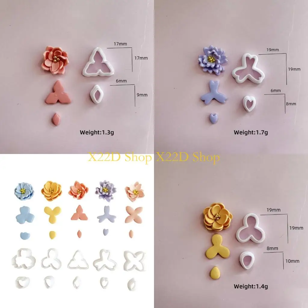 

X22D Flower Petal Clay Cutter for Earrings Making, Clay Earring Cutter Tool