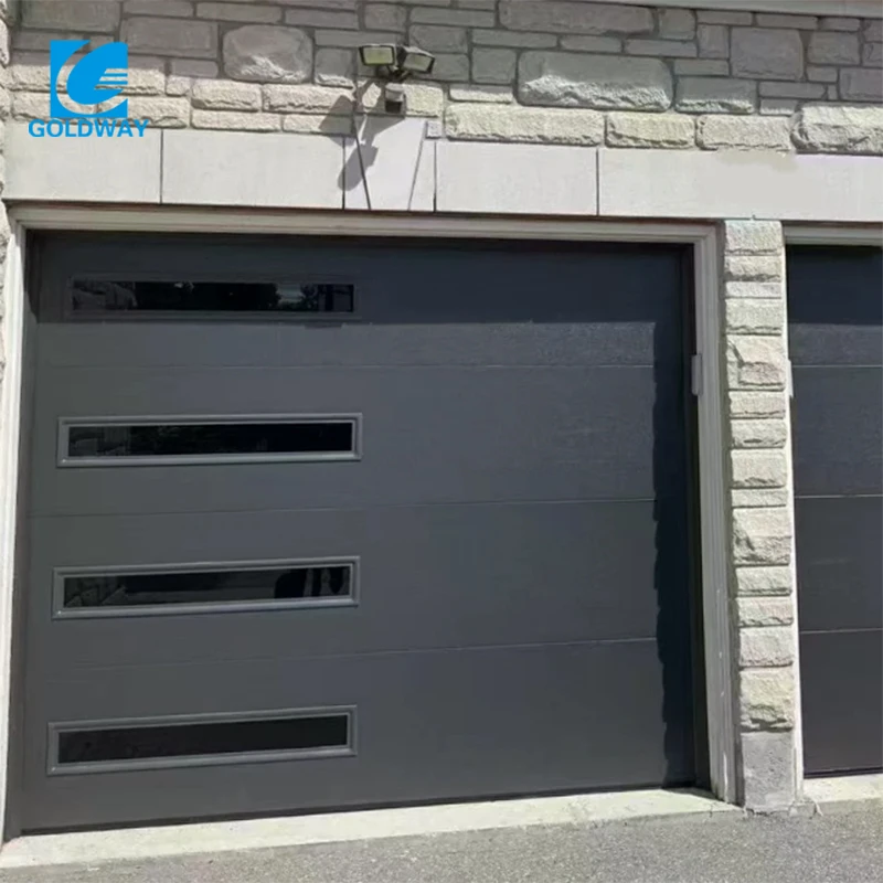 Sandwich Steel Garage Sectional Door Insulation Panels Overhead Sectional Garage Door With PU Foam