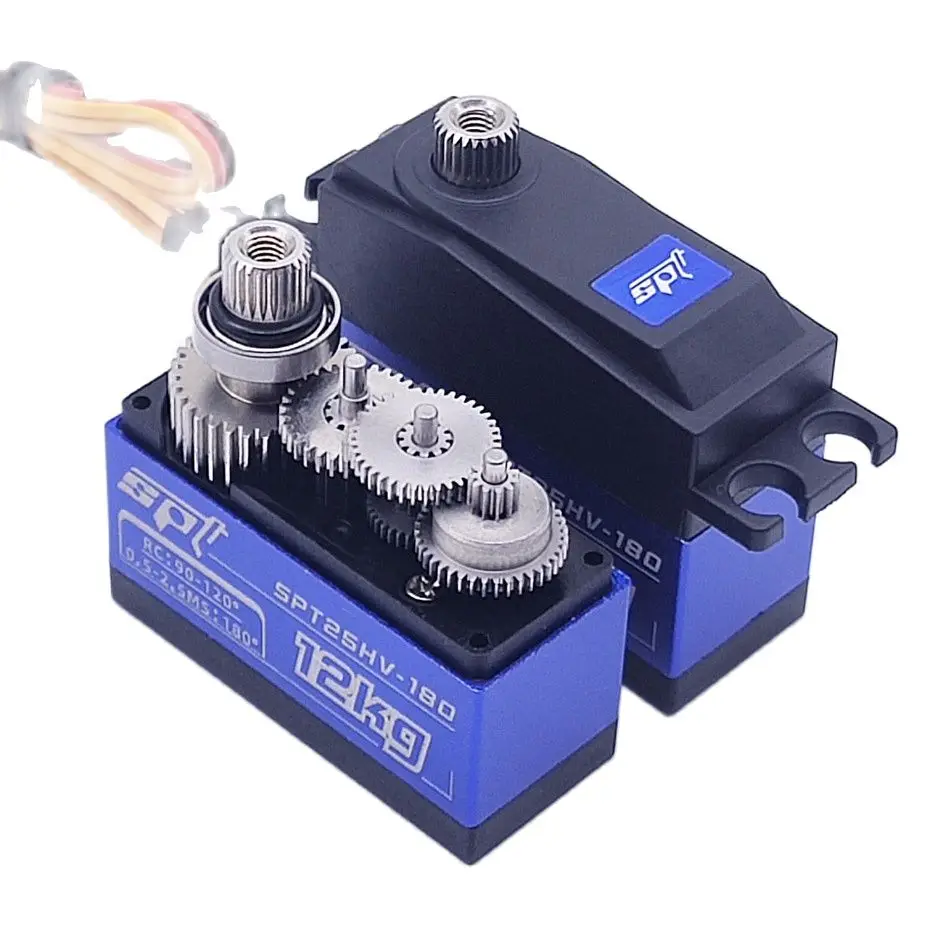 SPT25HV 25g Middle Size Servo 12kg 7.4v High Volts Speed Stainless Steel Gears 1:10 Shift Lock 1:16 Steering Fix-Wing Robot