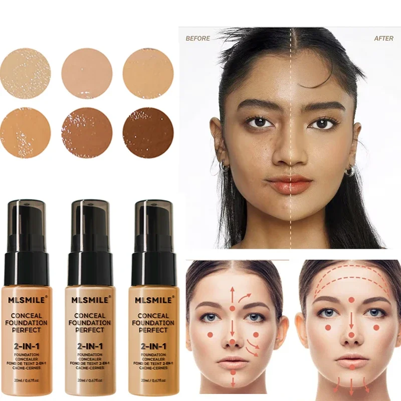 Lasting Liquid Concealer Full Coverage Matte Base Waterproof Face Foundation Cream Oil-Control Matte BB Cream Face Makeup Women