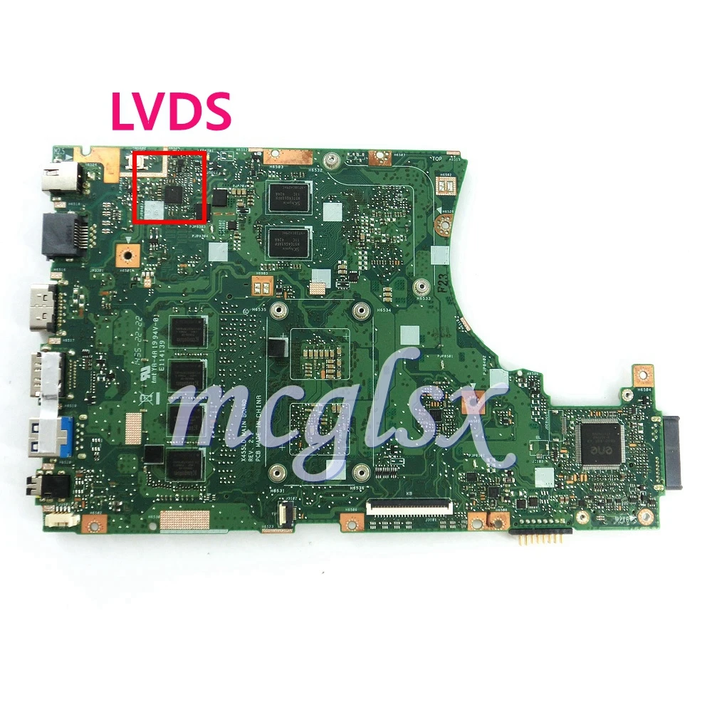 X455LD LVDS 4G RAM GT820M/2G i5 CPU Motherboard For Asus X455L X455LF X455LJ X455LB X455LD A455L F455L K455LMainboard Used