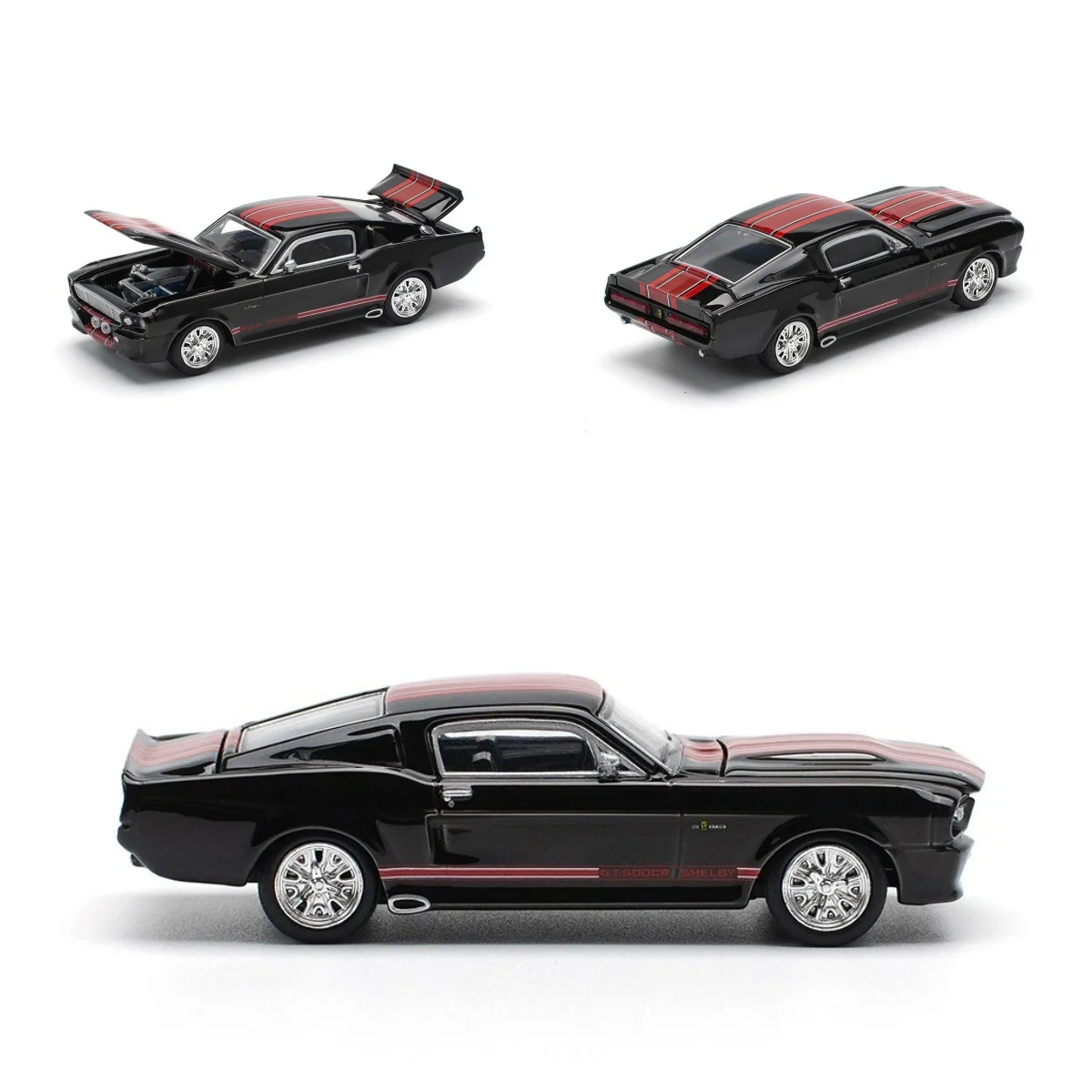 

Pop Race 1:64 1967 Mustang GT500 Dark Chrome Diecast Car PR640218 Diecast Model Car