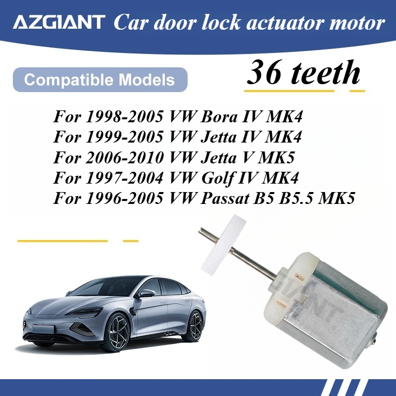 AZGIANT Car Door Lock Actuator Motor for VW Bora IV MK4/Jetta V MK5/Golf IV/Passat B5 B5.5 MK5 New Parts 36 Teeth FC-280SC-22120