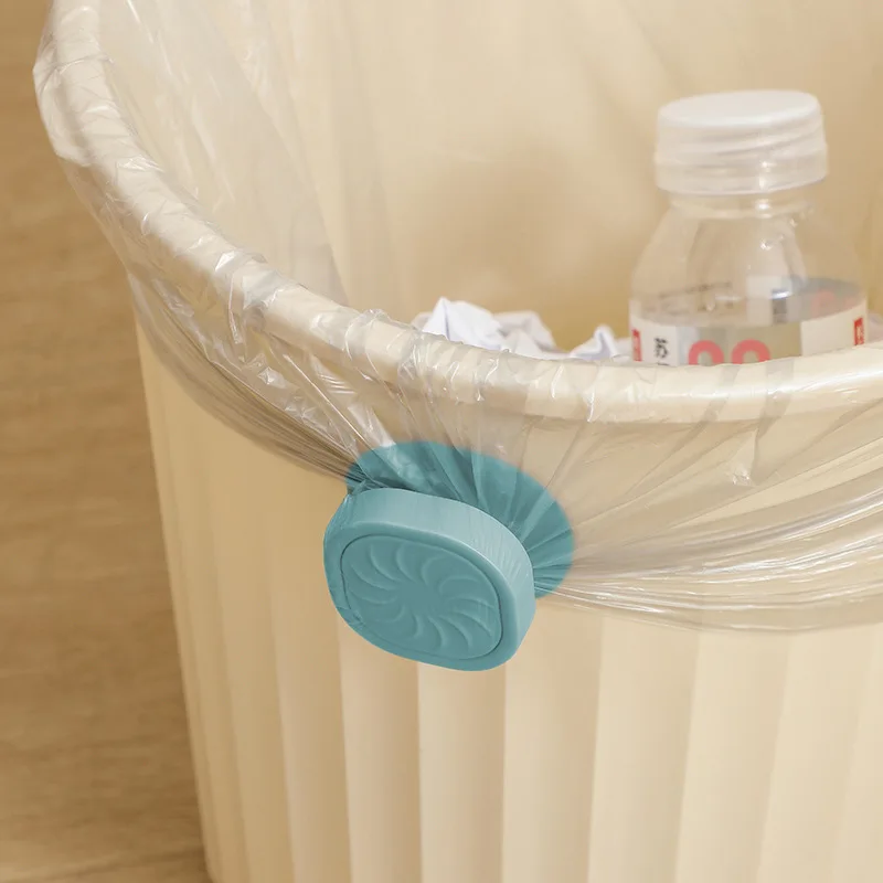 Foldable Back Adhesive Seamless Sticky Bin Bag Retainer Button Rotating Trash Bag Fixator Eco-Friendly Home Cleaning Tool