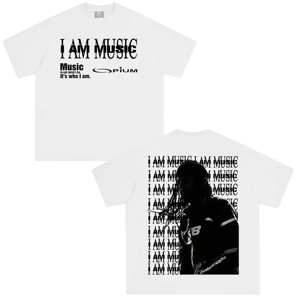 Camiseta del rapero Playboi Carti I AM MUSIC, camisetas Opium Ken Carson Narcissist para hombres y mujeres, camisetas de Hip Hop de gran tamaño, ropa de calle Unisex