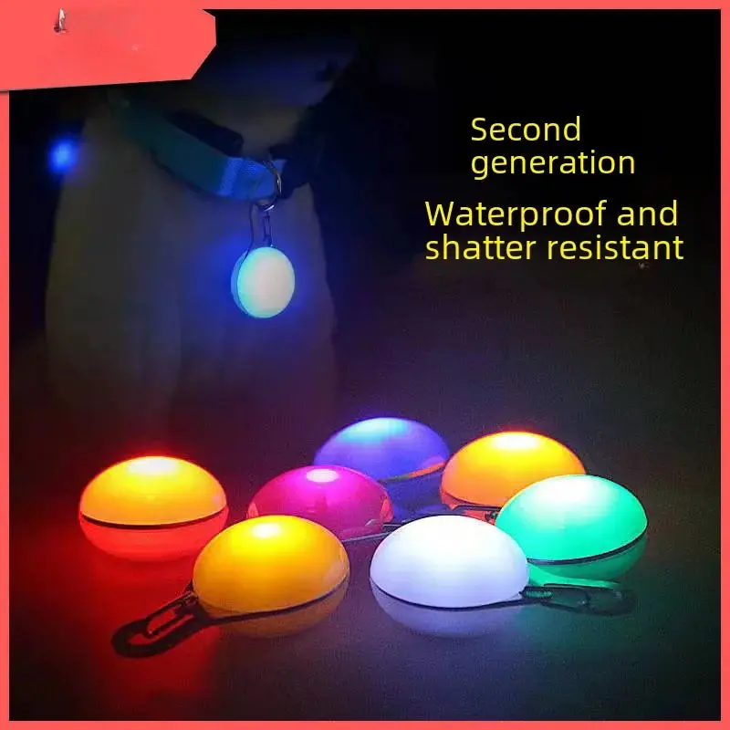 Led Pet Hanging Dog Night Light Glowing Ornament Anti-lost Bell Pet Tag Red Yellow Blue Orange Green Pink Colorful