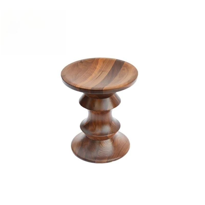 Designer chair solid wood stool nordic minimalist modern style casual stool side table view 2