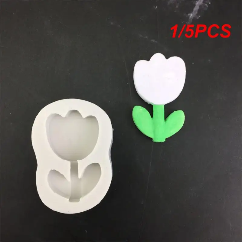 1/5PCS Baking Mold Silicone Mold Handmade Kitchen Baking Sugar Turning Mold Tulip Mothers Chocolate Mold Easy To Demould