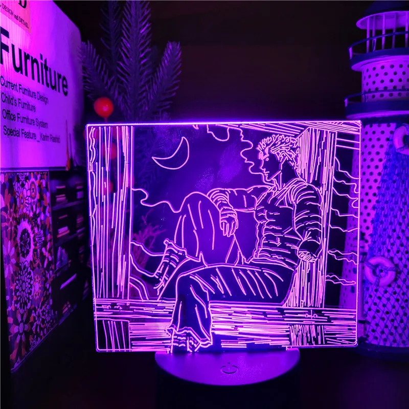 Berserk Guts 3D Acrylic Led Lamp Anime Illusion Night Light Colorful USB Table Lamp For Kids Bedroom Decor Lamparas Manga Gifts