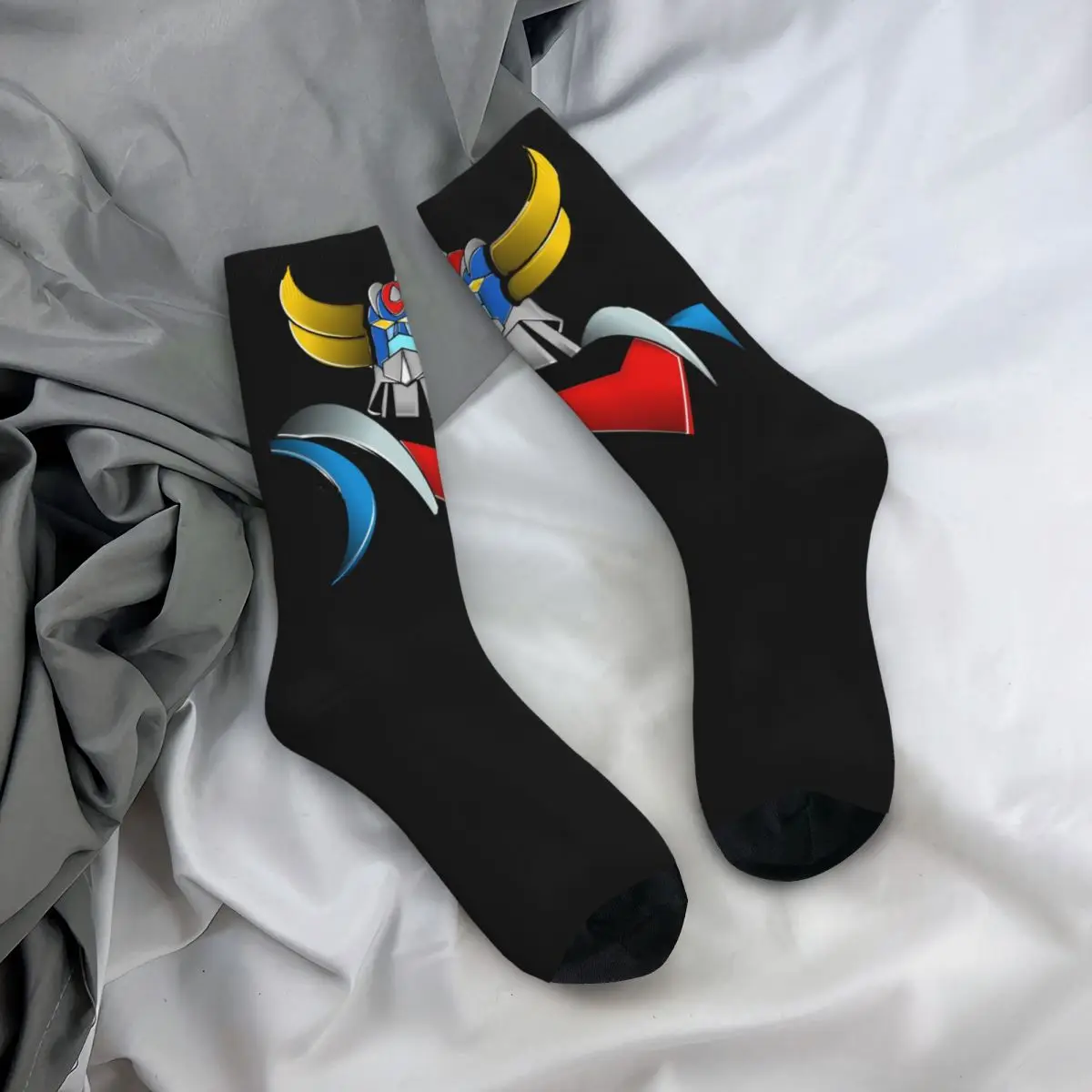 Goldorak UFO Robot Grendizer Drawstring Socks Travel Pouch 3D Print Backpack Boy Girls Mid-calf socks