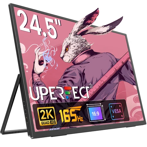 UPERFECT 24.5 165Hz 2K 벽면 장착형 컴퓨터 모니터 1440P 100% sRGB FreeSync IPS HDR 데스크탑 게임 디스플레이 노트북 미니 PC 스위치 Xbox용  Best5