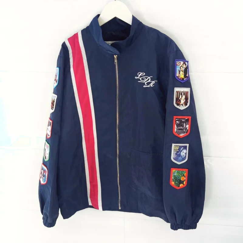 2024 Neuer Stickerei-Patch, Gedenk-LDR-Racingjacke für Herren und Damen, Marineblau, Reys-Rennjacke