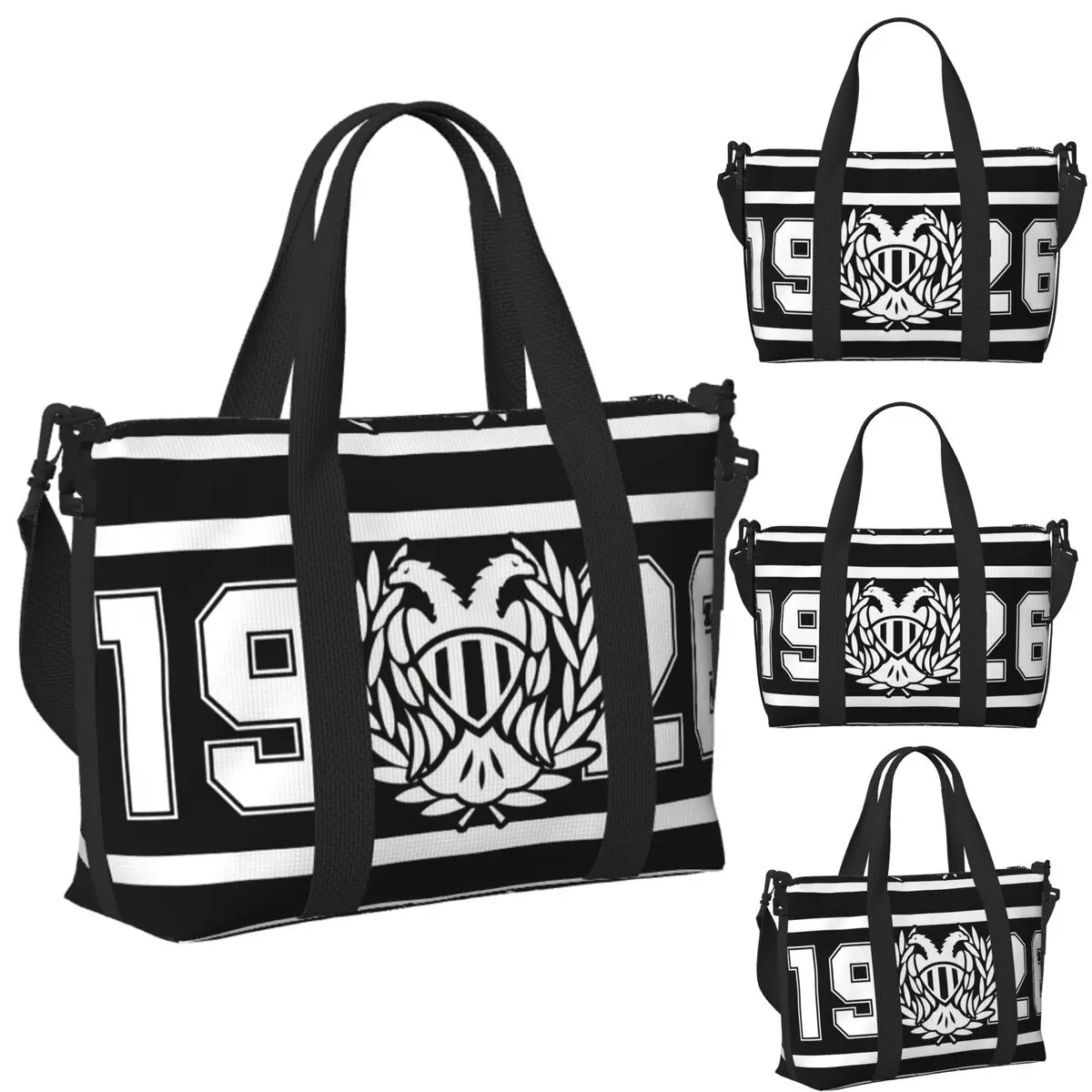 

Custom Paok Thessaloniki Ultras Hooligans Beach Travel Bag Large Capacity Tote Bags for Yoga Women Shopping Duffle Shoulder Bag