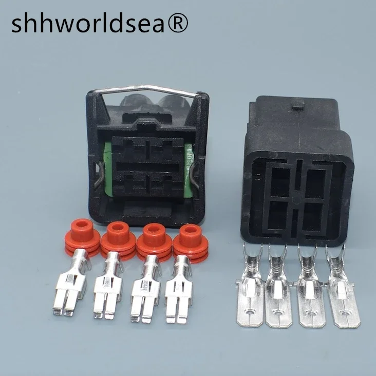 shhworldsea 4 Pin Auto Connector 6.3mm Series Socket For VW With Terminals 357941165