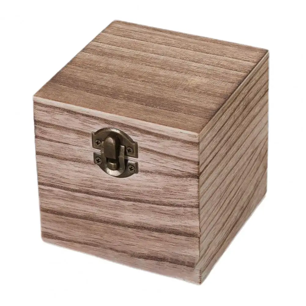 Storage Holder Attractive Compact Design Wear-resistant Square Shaped Retro Storage Holder   Jewelry Box  for Small Items