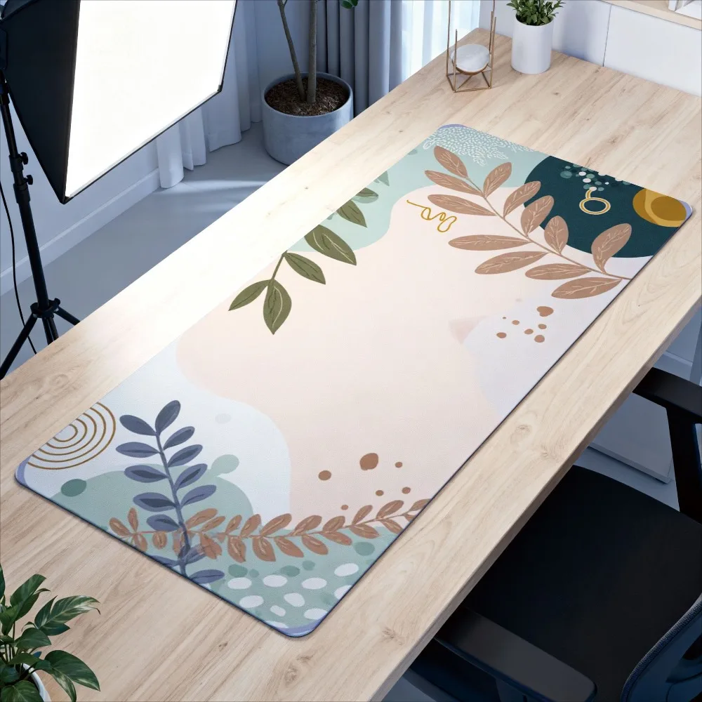 Tapis de souris abstrait de couleur claire, avec motif végétal, tapis de clavier, tapis de bureau, tapis de souris Love and Deepspace XXL