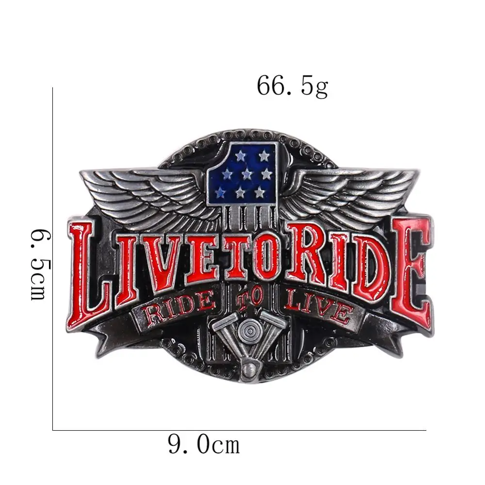 معدن النسر جديد حزام رجالي مشبك الأحمر المينا رسالة لايف لركوب الخيل للعيش مشبك بيوتر الأسود هدية عيد ميلاد الجينز الديكور