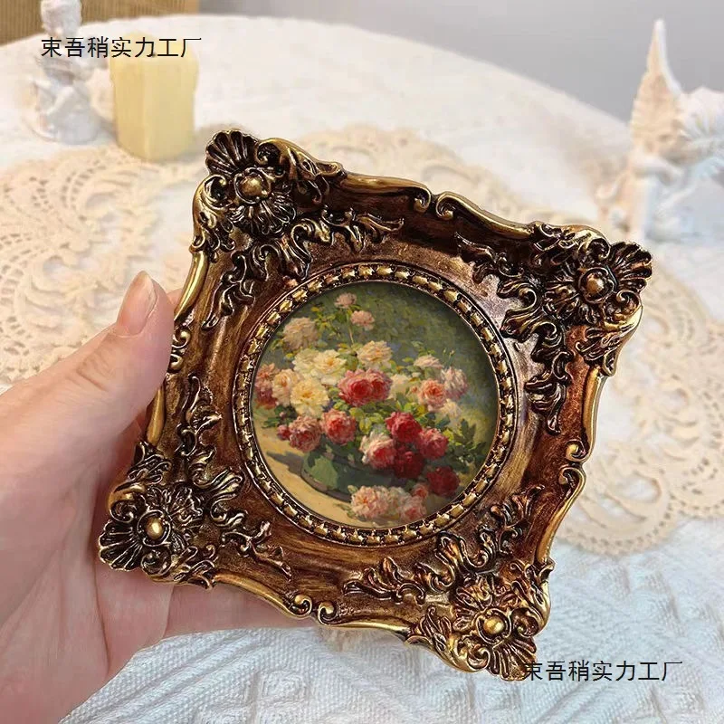 Vintage Icture Frame French-style Square Suitable Hanging Standing Photo Frame Classic Artistic Cuerdas Fotos Pared Home Decor
