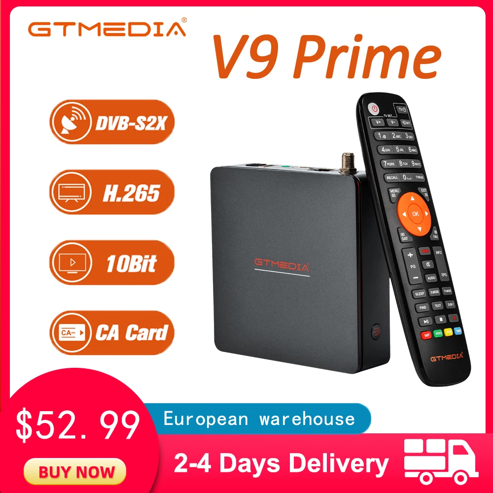 GTMEDIA V9 Prime Super DVB-S2 Satellite Receiver Upgrade by V8 Nova V9 Super Support H.265 Built WiFi TV BOX Stock In Spain