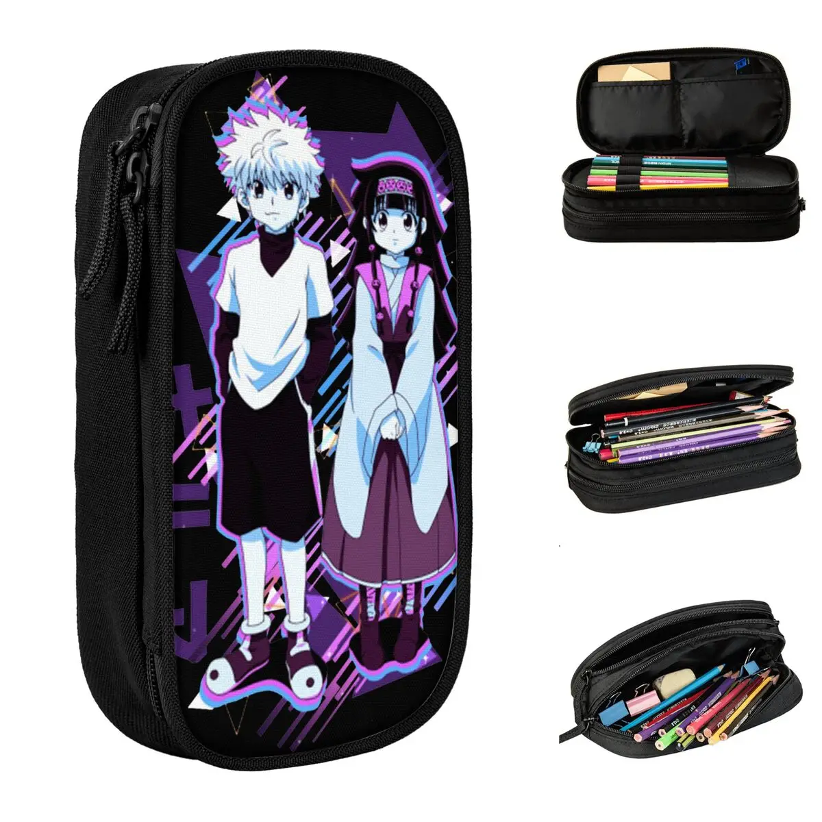 estojos de lapis killua alluka hunter x hunter estojos de caneta anime hxh criativo grande armazenamento para estudantes estojos escolares 01