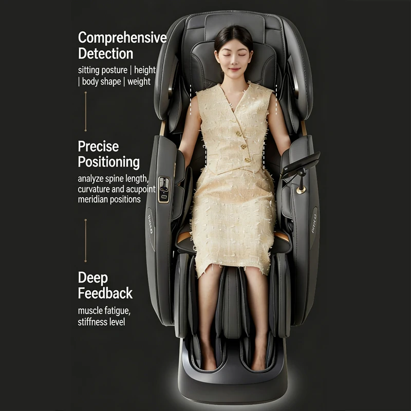 Coofull Biometric Scan Massage Chair 6 Sensors Detect Posture 160° Zero Gravity Lactic Acid Removal Sports Tech Edition
