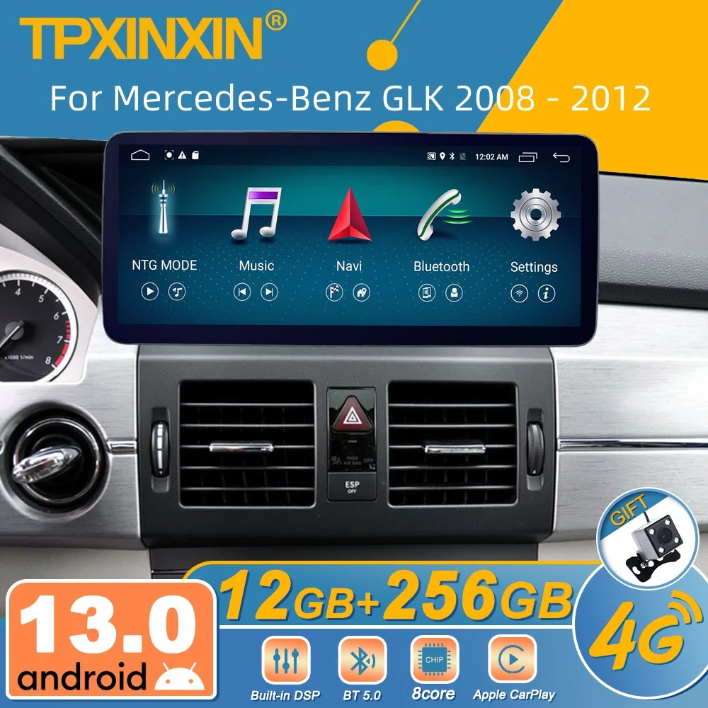 UltraThin 12.3'' Screen For Mercedes-Benz GLK 2008 - 2012 Android Car Radio Multimedia Video Player Wireless Carplay Autoradio