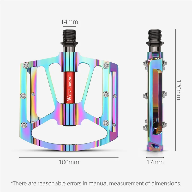 دراجات غربية-دواسات دراجة خفيفة على الطريق ، 3 محامل ، دواسات مسطحة من سبائك الألومنيوم ، مانعة للإنزلاق ، ملونة ، لـ mtb ، #6