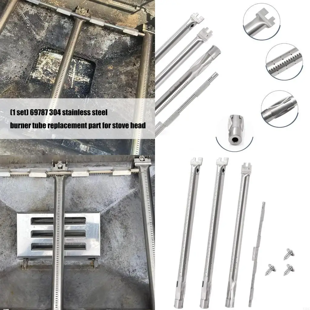 

Complete Barbecue Burners Replacement System With Crosses Tube Heat Distribution X3UC