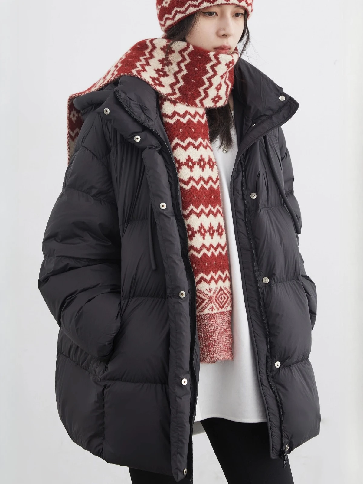 CHIC VEN nouvelles femmes doudoune solide ample décontracté à capuche dames doudoune pour femme 90 blanc canard vers le bas manteau automne hiver 2025