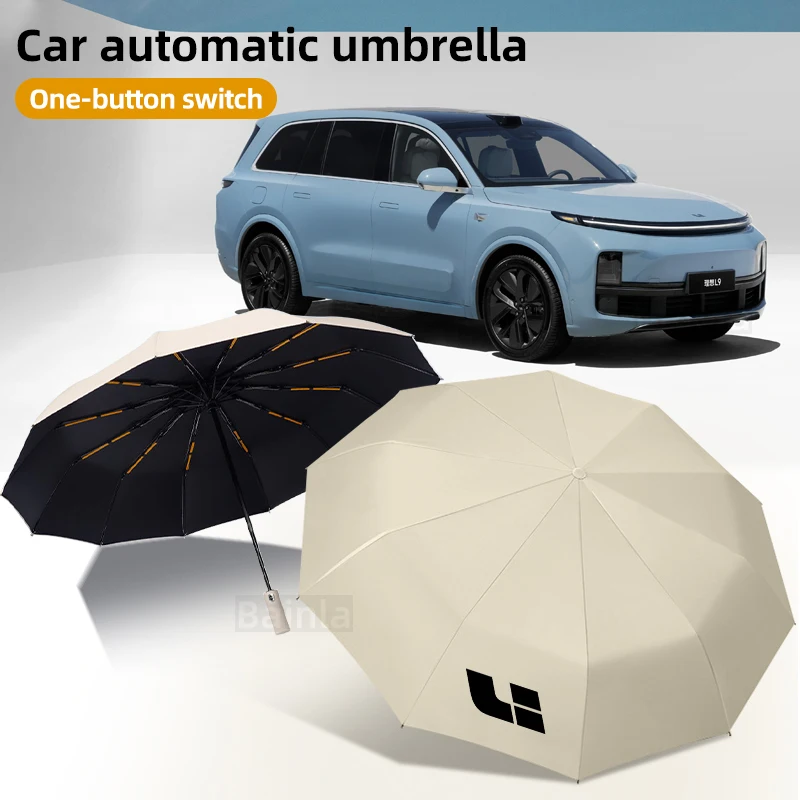 Guarda-chuva de carro dobrável automático logotipo personalizado, Blocos UV Ray, Li Auto Leading, IDEAL UM L6 L7 L8 L9 MEGA, Acessórios de carro