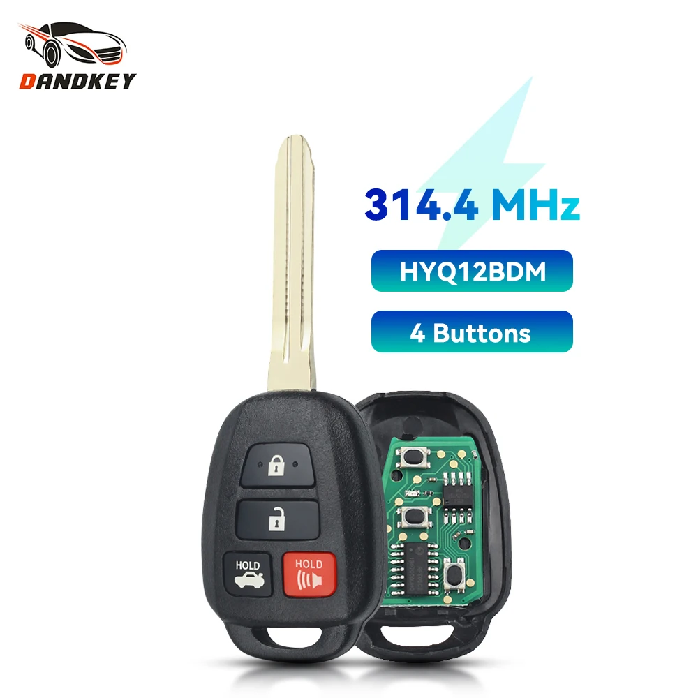 Dandkey Fernbedienung Auto Schlüssel Für Toyota Camry Optional Camry Corolla 2012 2013 2014 2015 2016 2017 4 BTN Fob 314,4 mhz HYQ12BDM G Chip