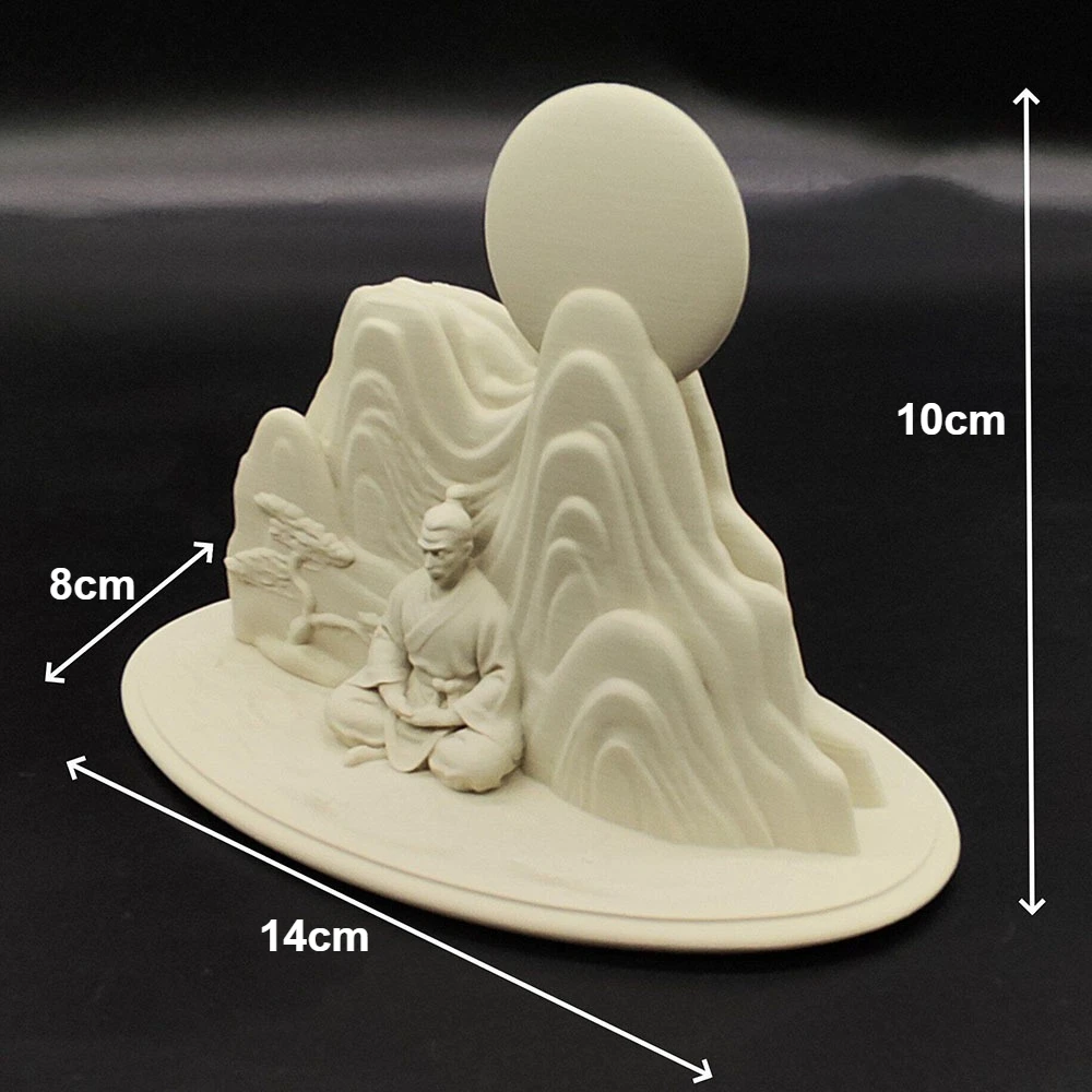 H10cm/20cm Creative Emotional Stabilizer Meditation Healing 3D Printed PLA Statue Model Figurine Decoration Craft Gift view 2