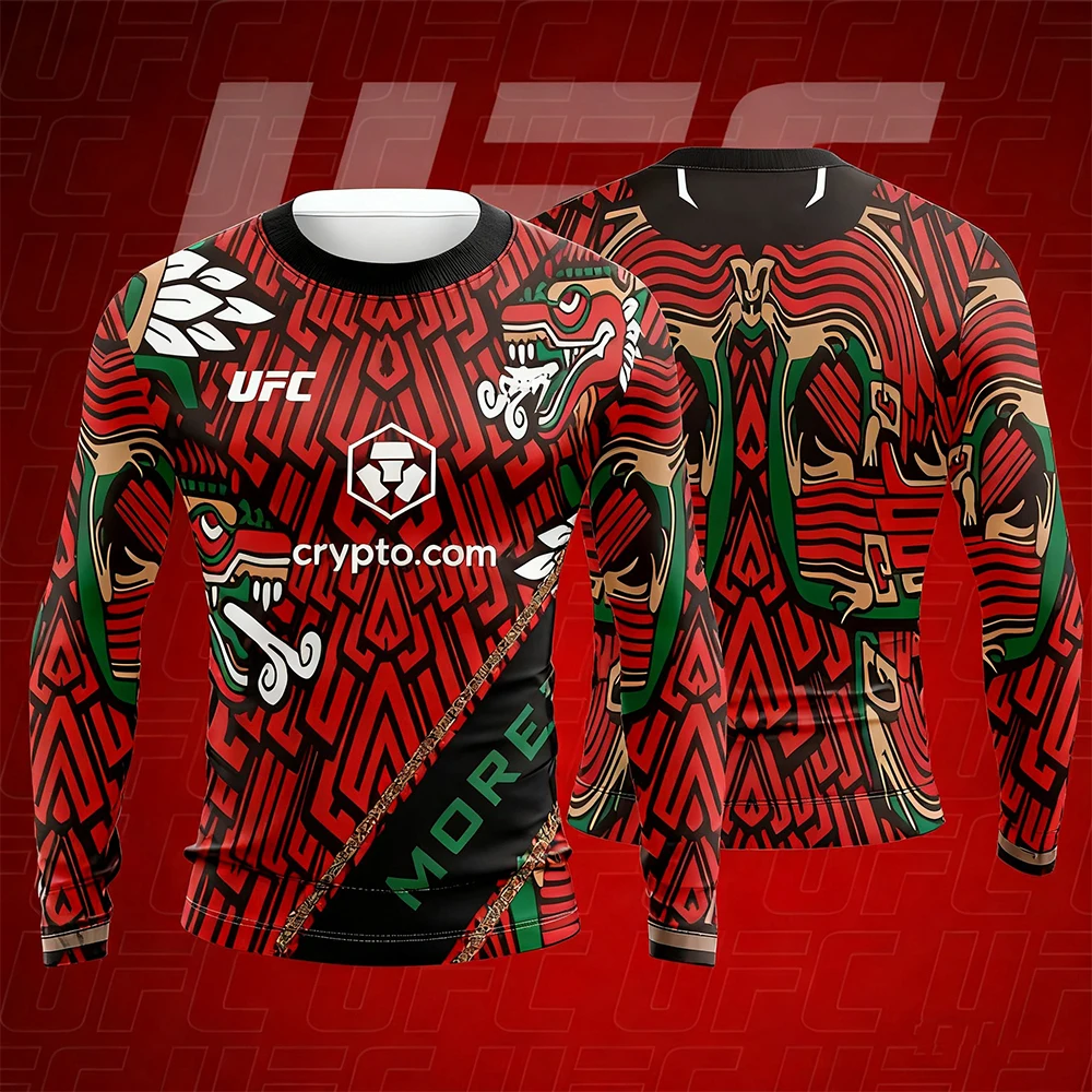 جديد UFC أفضل المقاتلين براندون مورينو القتال الحدث طويلة الأكمام الخريف/الشتاء MMA غير منفوش الرجال المتضخم تنفس البلوز #1