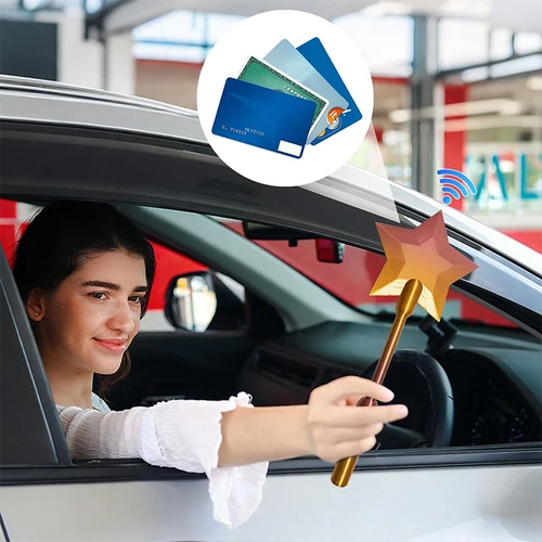 Imagen 2 del producto Tarjetero Portátil de Pago sin Contacto con Diseño de Varita Mágica Estampada en 3D